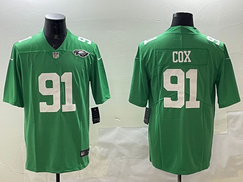 Men Philadelphia Eagles #91 Cox Green Throwback 2025 Nike Vapor Limited NFL Jersey style 4->philadelphia eagles->NFL Jersey